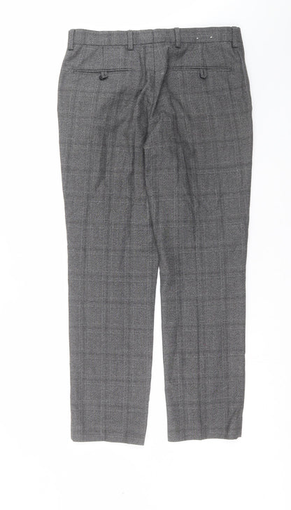 NEXT Mens Grey Check  Trousers  Size 32 in L29 in