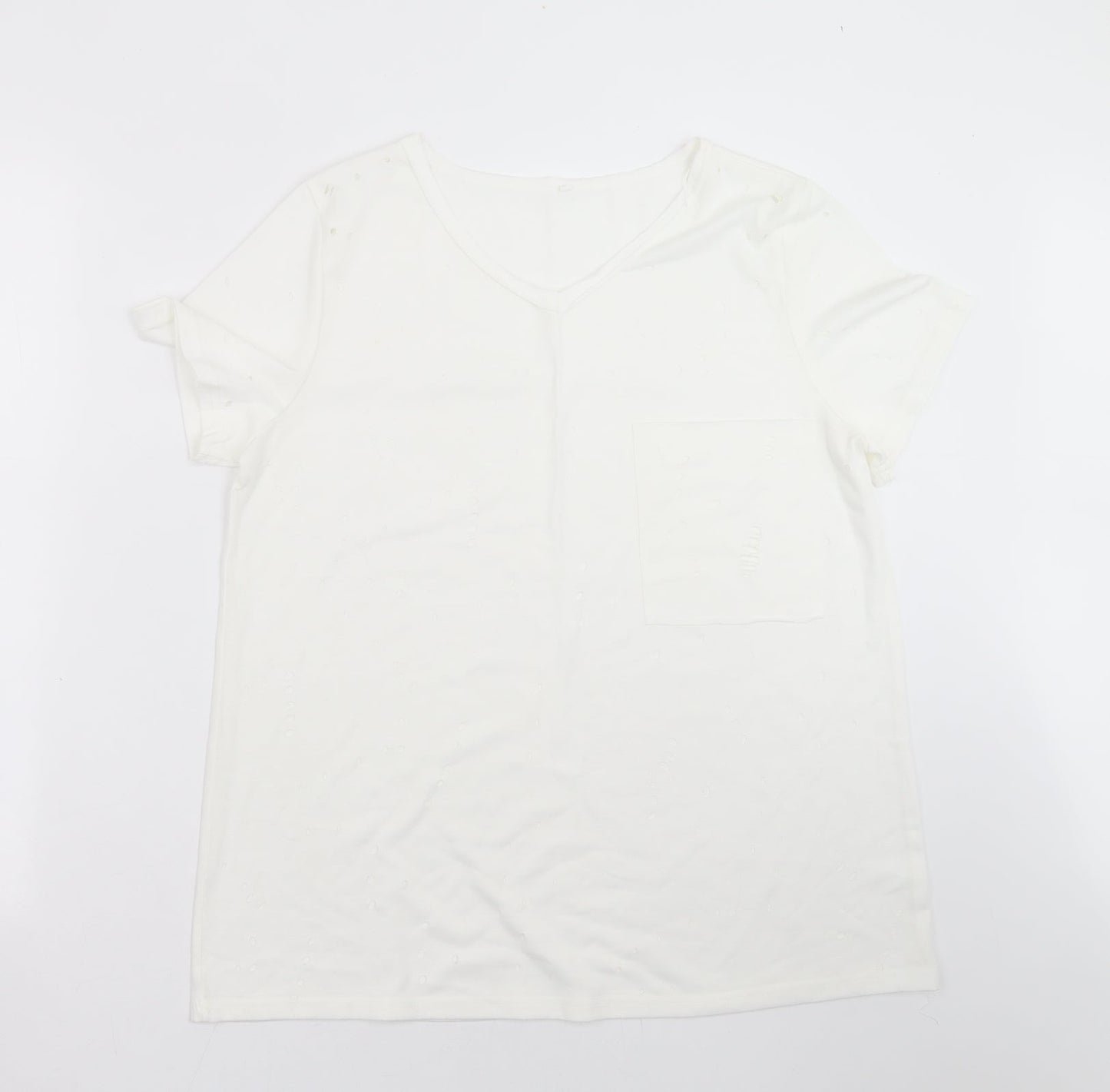 Womens UK Size M Preworn White Basic T-Shirt