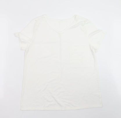 Womens UK Size M Preworn White Basic T-Shirt