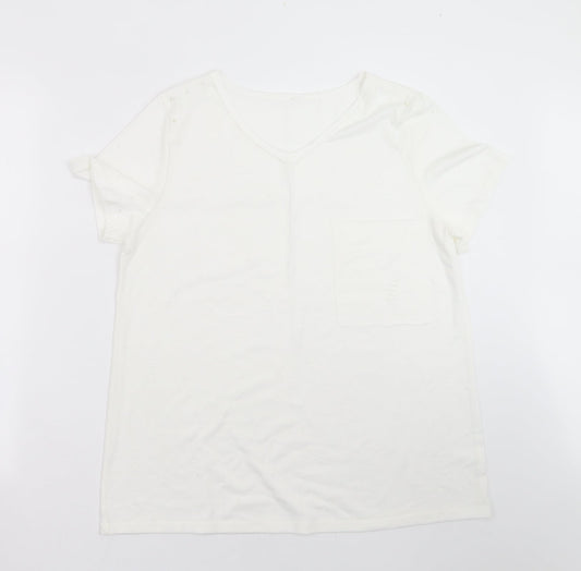 Womens UK Size M Preworn White Basic T-Shirt