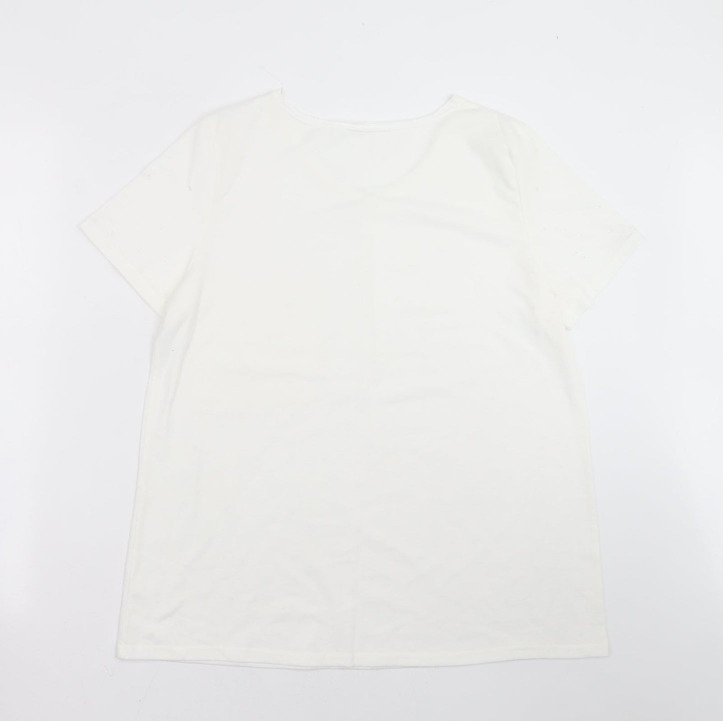 Womens UK Size M Preworn White Basic T-Shirt