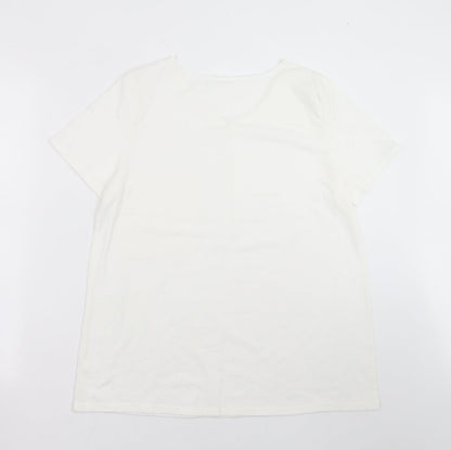 Womens UK Size M Preworn White Basic T-Shirt