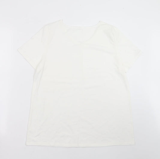 Womens UK Size M Preworn White Basic T-Shirt