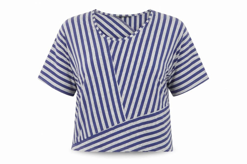 Womens UK Size M Kaleidoscope Blue Basic T-Shirt
