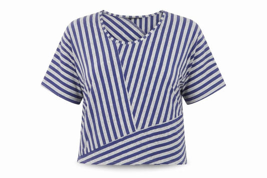 Womens UK Size M Kaleidoscope Blue Basic T-Shirt