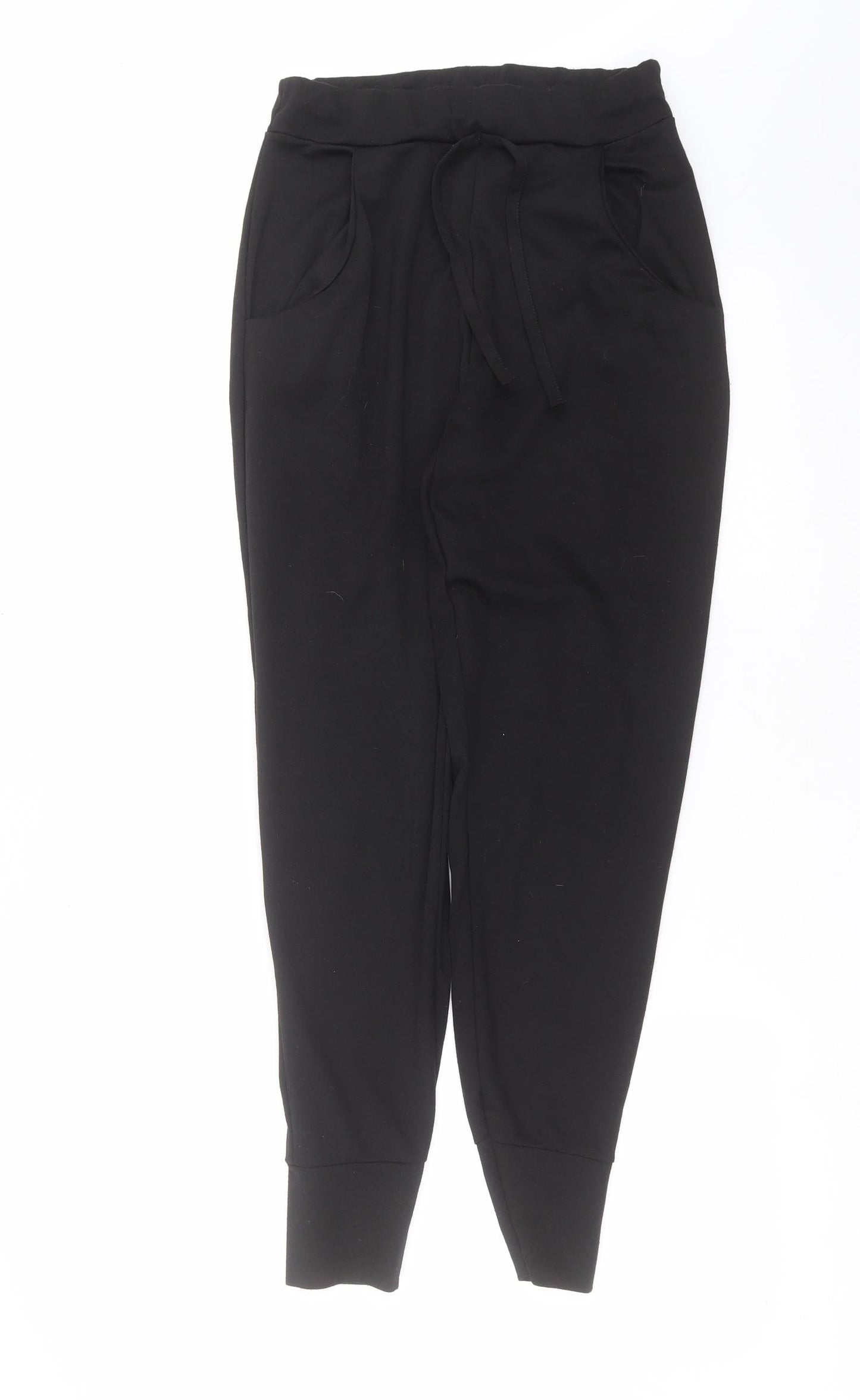 Womens UK Size S Preworn Slim Fit Jogger Black Trousers