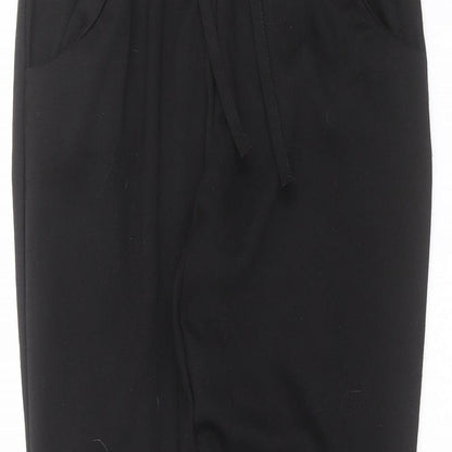 Womens UK Size S Preworn Slim Fit Jogger Black Trousers