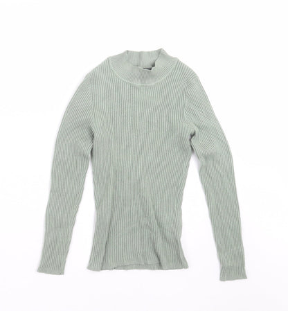 Primark Womens Green Striped Knit Pullover Jumper Size S