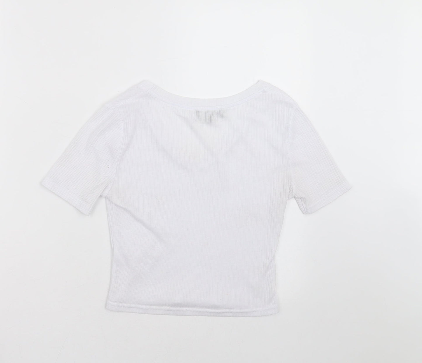 Womens UK Size 8 New Look White Basic T-Shirt