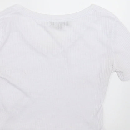 Womens UK Size 8 New Look White Basic T-Shirt
