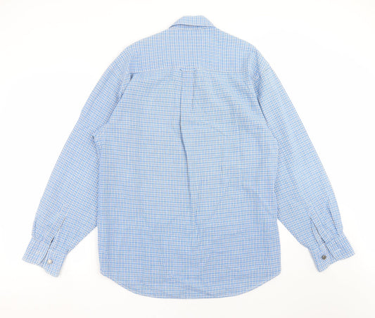 Mens UK Size M Moto Jeanswear Blue  Button-Up Long Sleeve Casual Shirt
