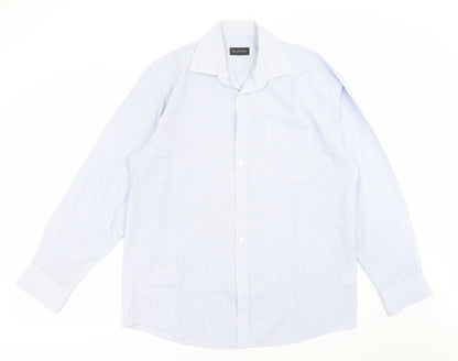 Mens UK Size 15.5 Burton Blue  Button-Up Long Sleeve Casual Shirt