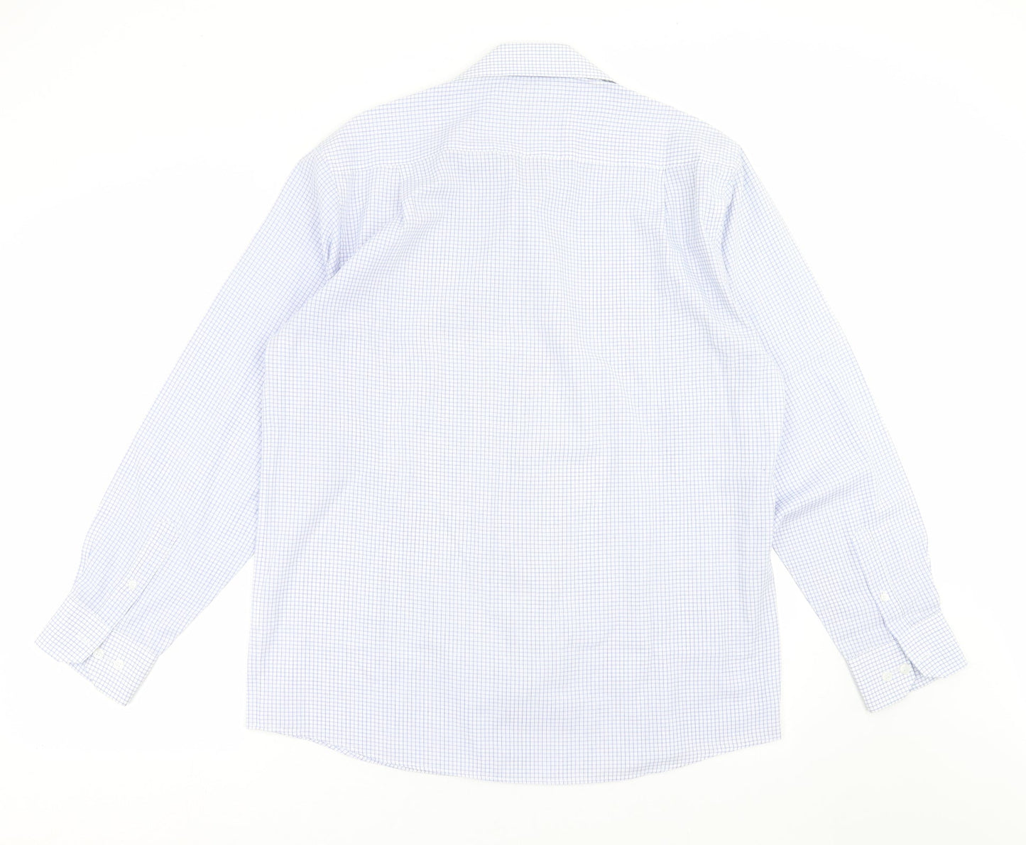 Mens UK Size 15.5 Burton Blue  Button-Up Long Sleeve Casual Shirt