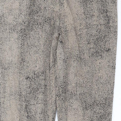 George Womens Beige Animal Print Denim Skinny Jeans Size 14 L30 in