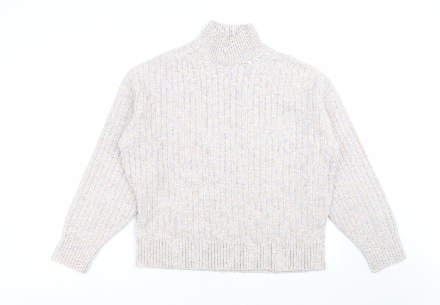 F&F Womens Pink Striped Knit Pullover Jumper Size 12