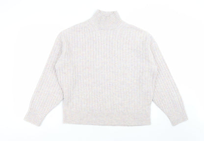 F&F Womens Pink Striped Knit Pullover Jumper Size 12