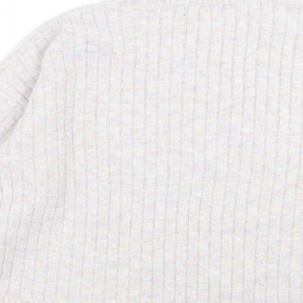 F&F Womens Pink Striped Knit Pullover Jumper Size 12