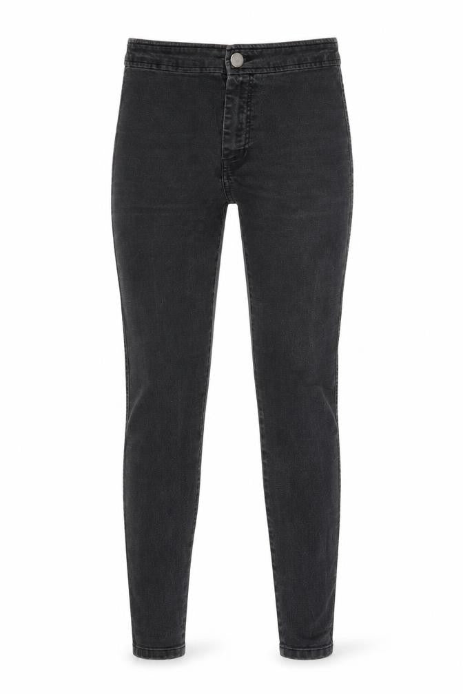 Front view of ASOS women’s grey denim skinny jeans, size UK 30, in, 30-inch leg