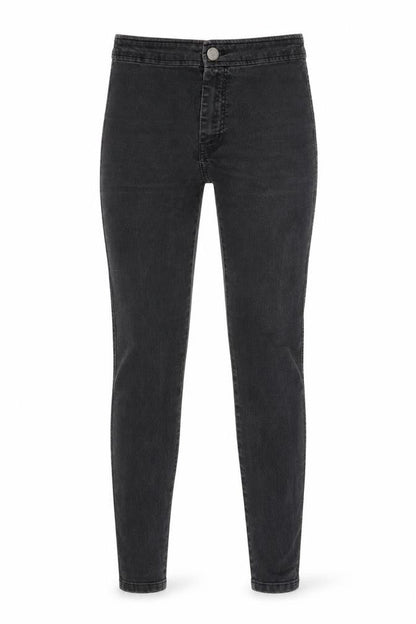 Front view of ASOS women’s grey denim skinny jeans, size UK 30, in, 30-inch leg