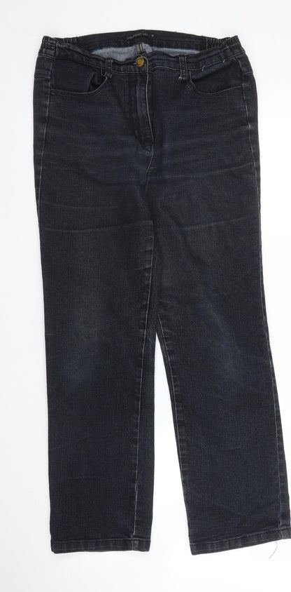 Womens UK Size 10 Preworn Regular Fit Skinny Black Jeans