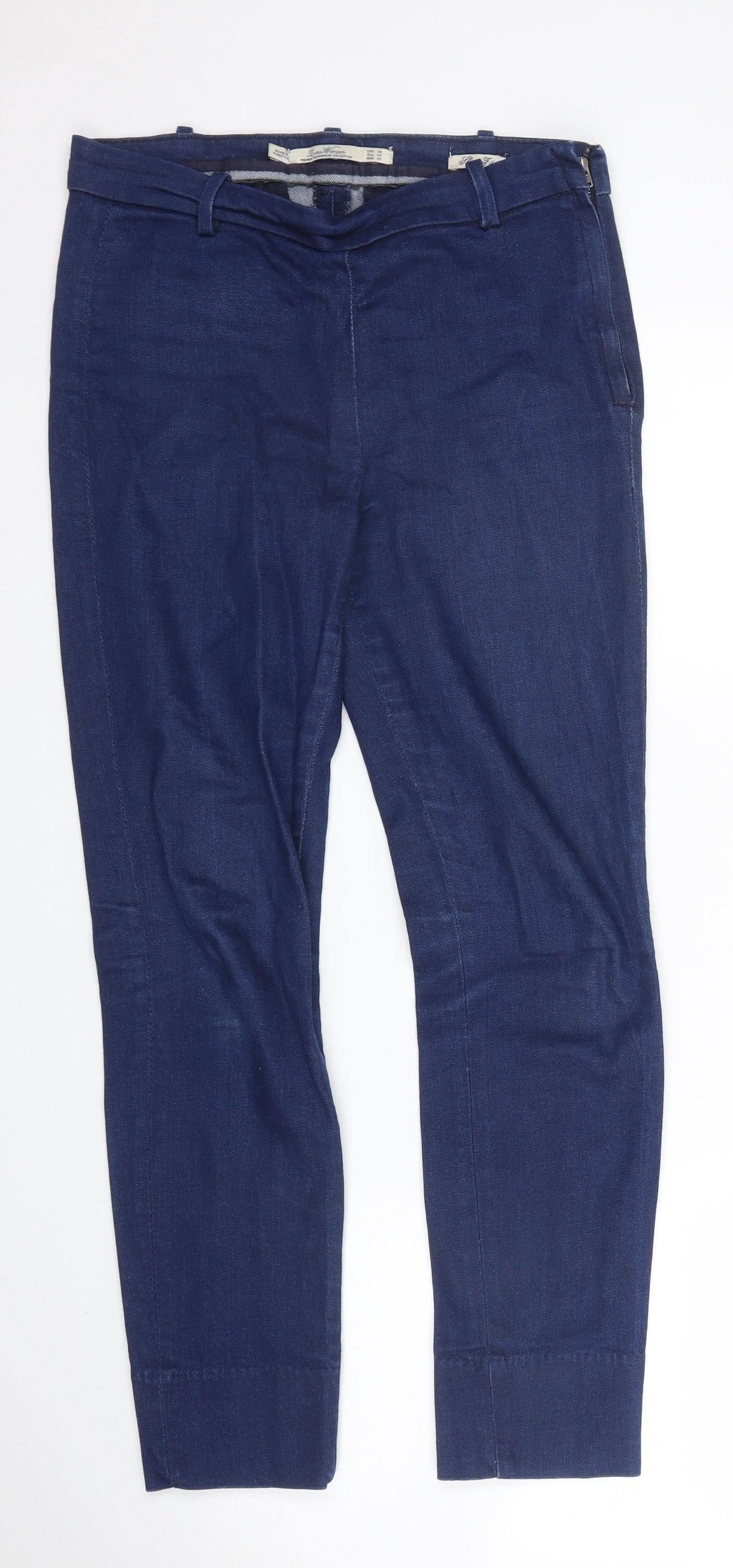 Womens UK Size 8 Leana Woman Slim Fit Capri Blue Jeans