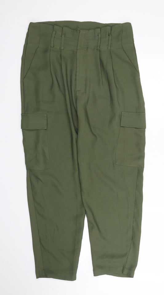 Womens UK Size 12 Quiz Regular Fit Carrot Green Trousers