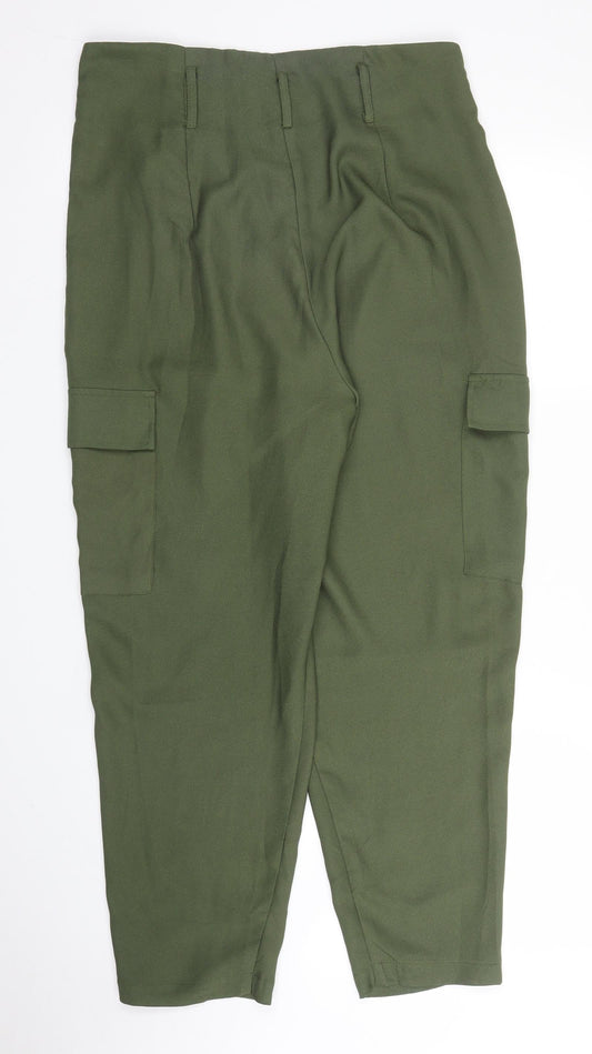 Womens UK Size 12 Quiz Regular Fit Carrot Green Trousers