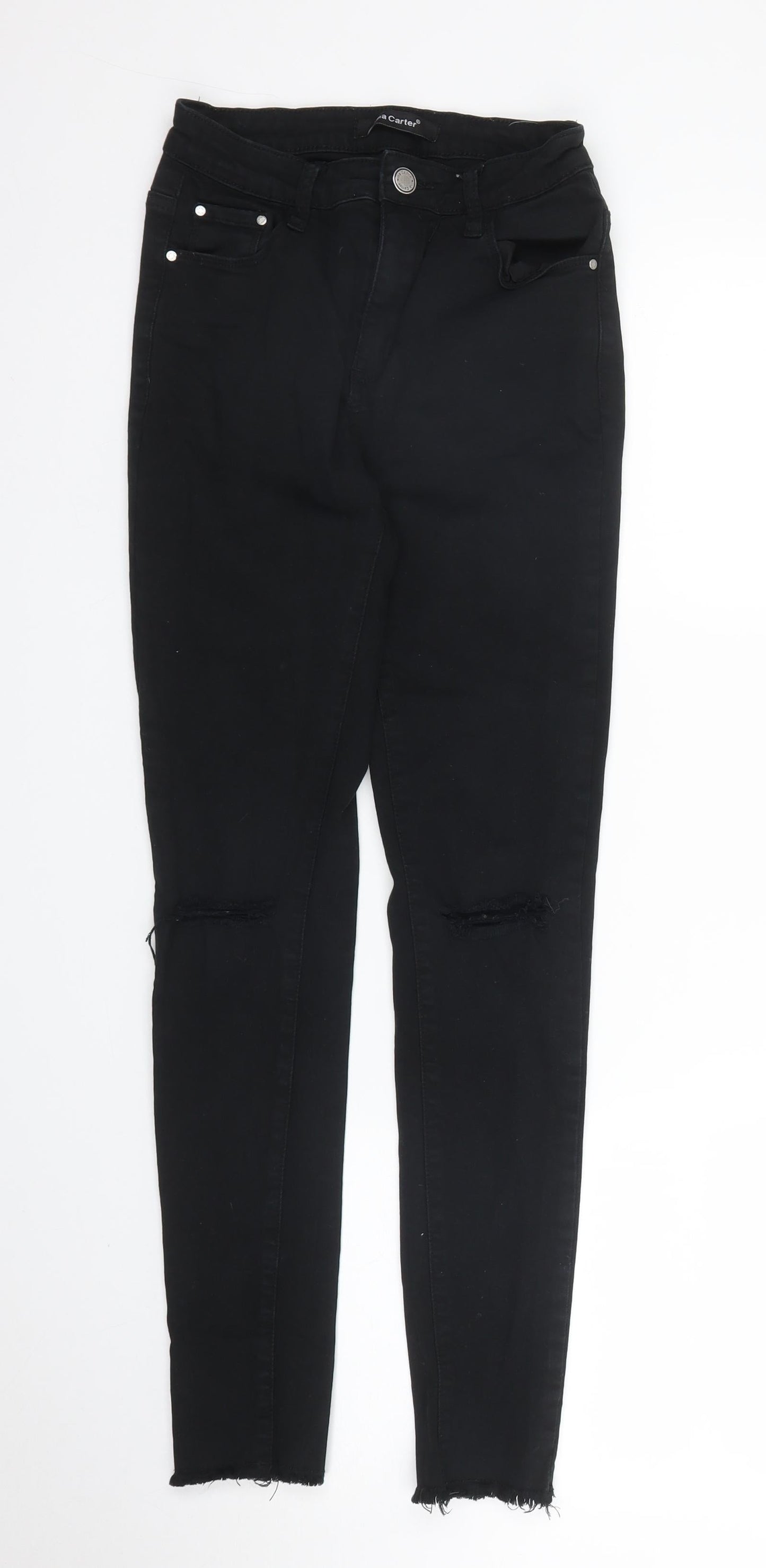 Nina Carter Womens Black  Denim Skinny Jeans Size 10 L27 in