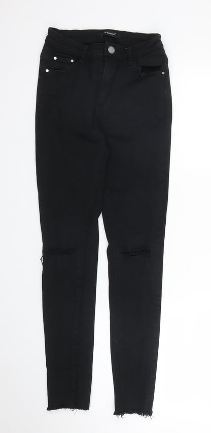 Nina Carter Womens Black  Denim Skinny Jeans Size 10 L27 in