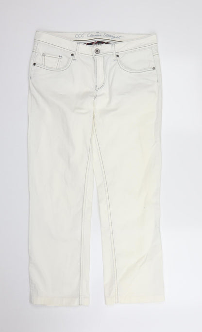 Crew Clothing Womens White  Denim Capri Jeans Size 32 in L27 in
