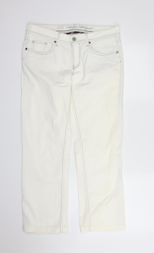 Crew Clothing Womens White  Denim Capri Jeans Size 32 in L27 in