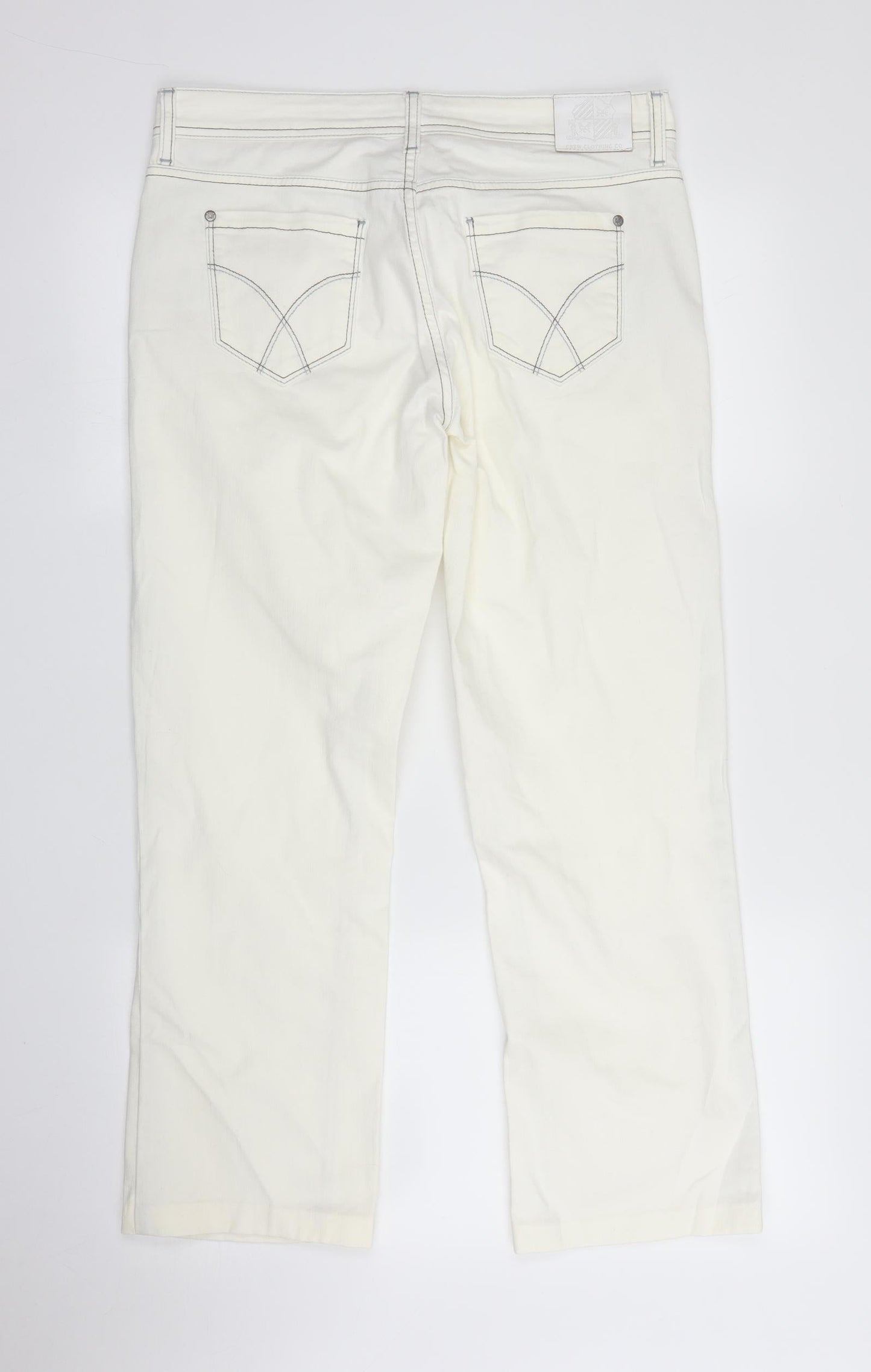 Crew Clothing Womens White  Denim Capri Jeans Size 32 in L27 in