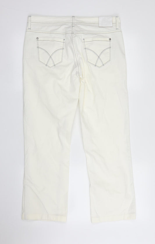 Crew Clothing Womens White  Denim Capri Jeans Size 32 in L27 in
