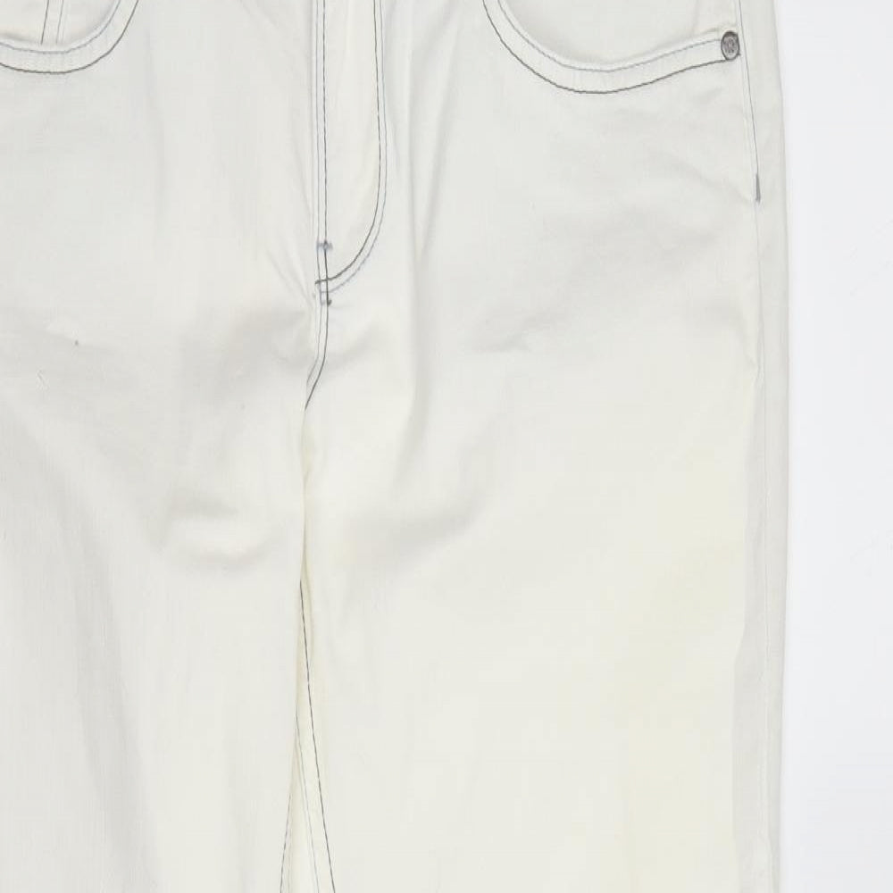 Crew Clothing Womens White  Denim Capri Jeans Size 32 in L27 in