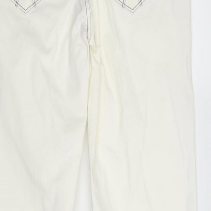 Crew Clothing Womens White  Denim Capri Jeans Size 32 in L27 in