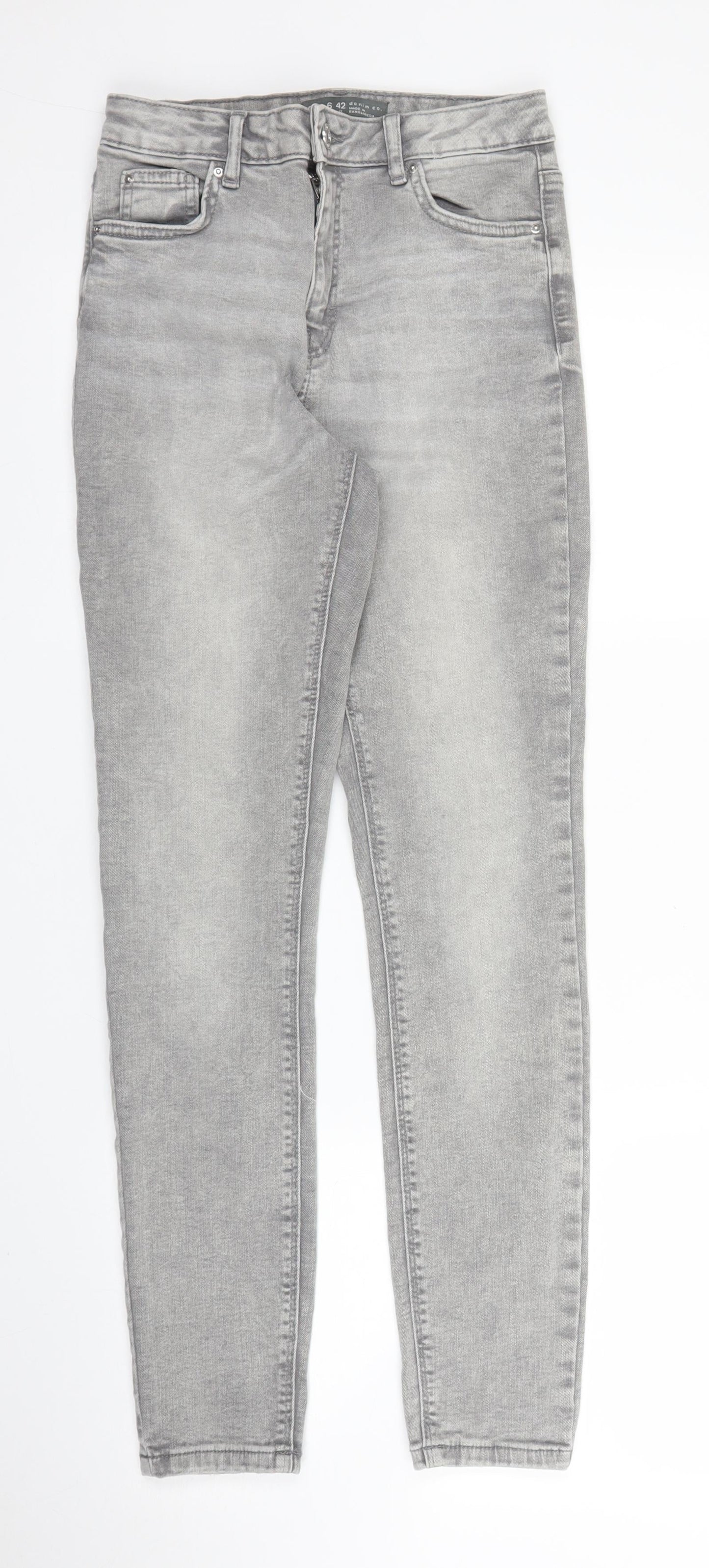 Primark Womens Grey  Denim Skinny Jeans Size 10 L27 in