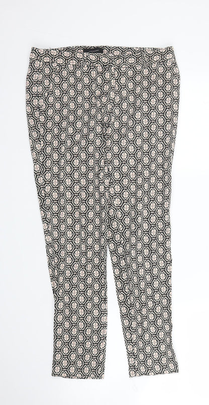 Primark Womens Pink Geometric  Capri Trousers Size 8 L24 in