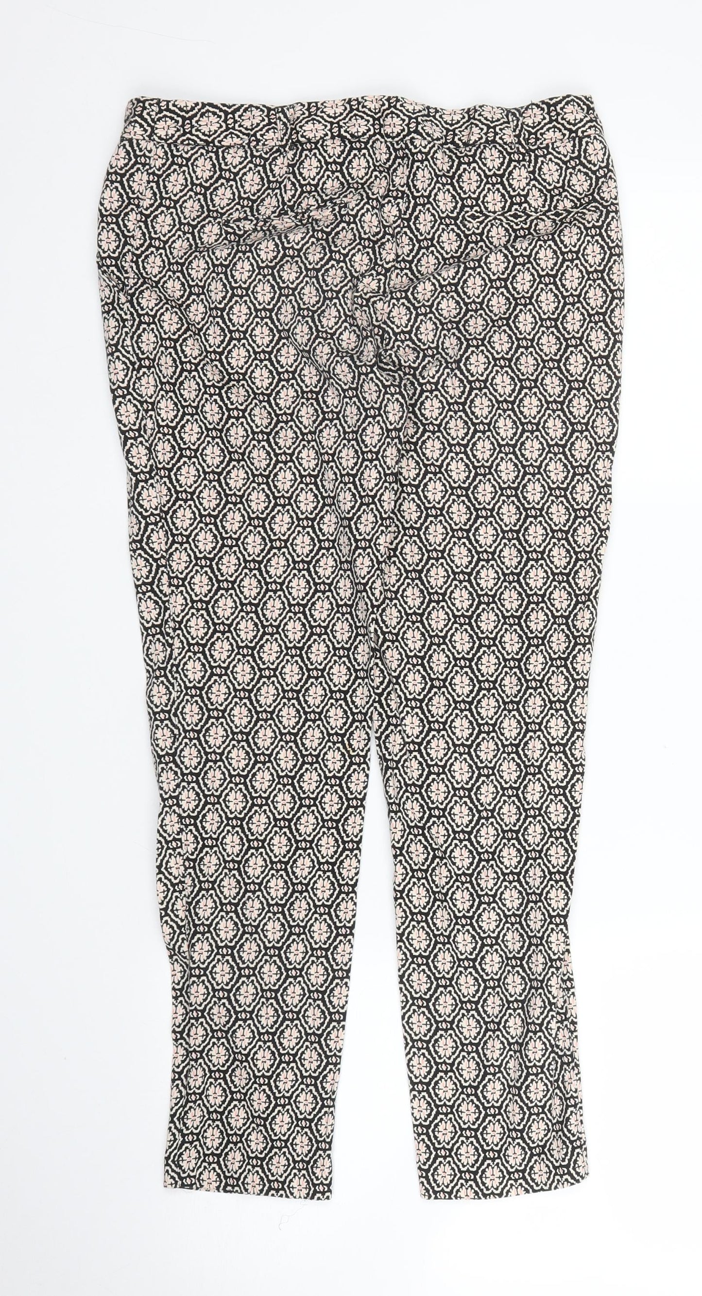 Primark Womens Pink Geometric  Capri Trousers Size 8 L24 in