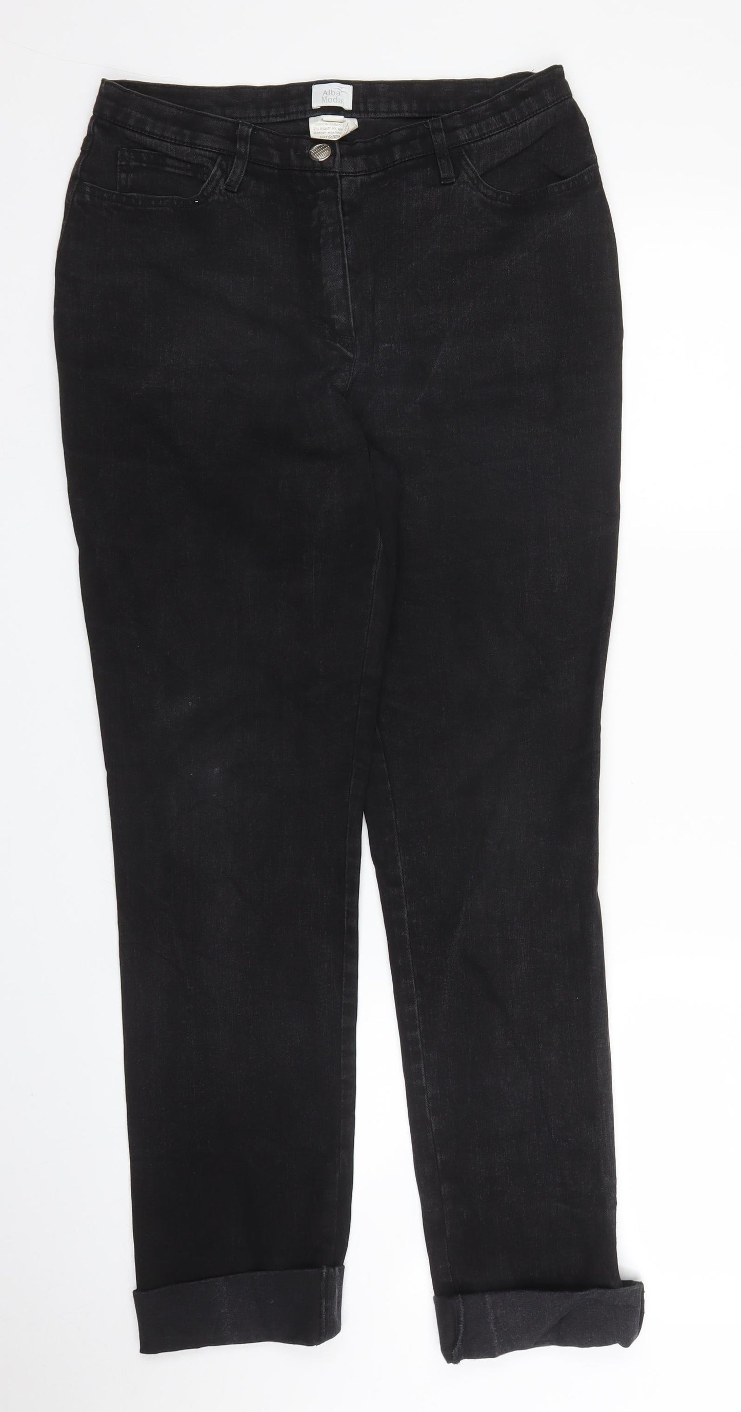 Alba Moda Womens Black  Denim Skinny Jeans Size 10 L27 in