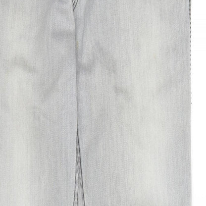 Womens UK Size 29 in FIVE Regular Fit Straight Grey Jeans