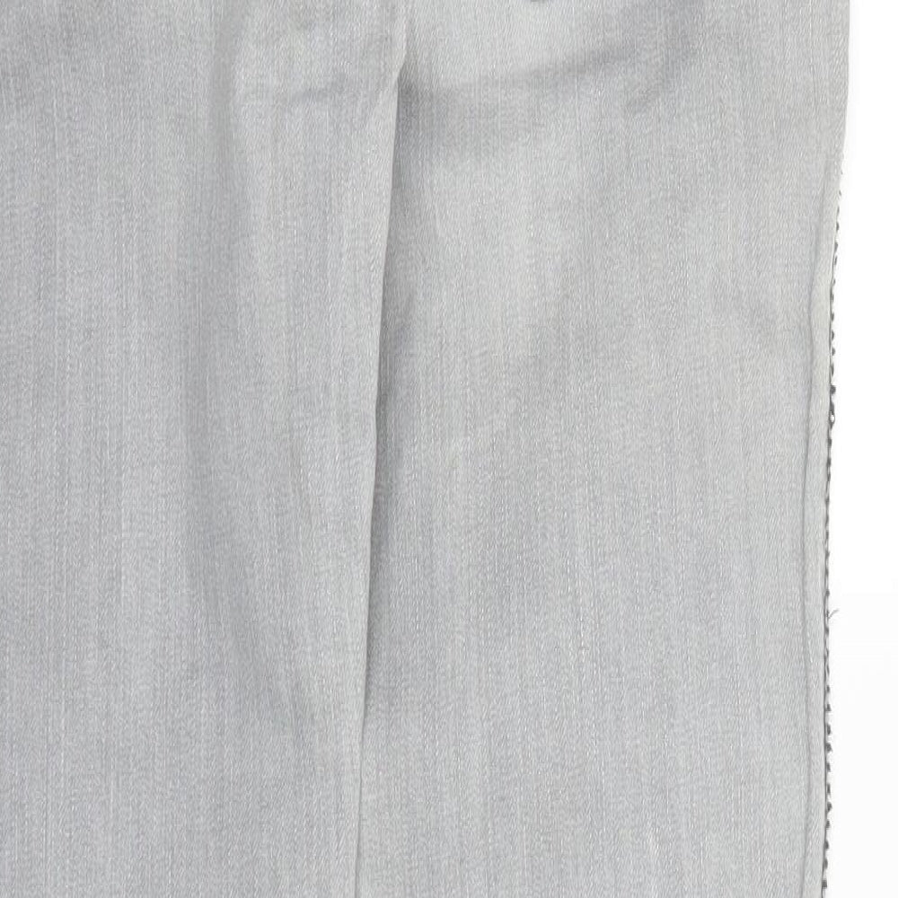 Womens UK Size 29 in FIVE Regular Fit Straight Grey Jeans