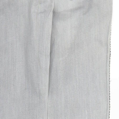 Womens UK Size 29 in FIVE Regular Fit Straight Grey Jeans