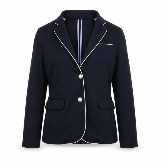 Front view of Zara women’s blue jacket blazer, size UK 38