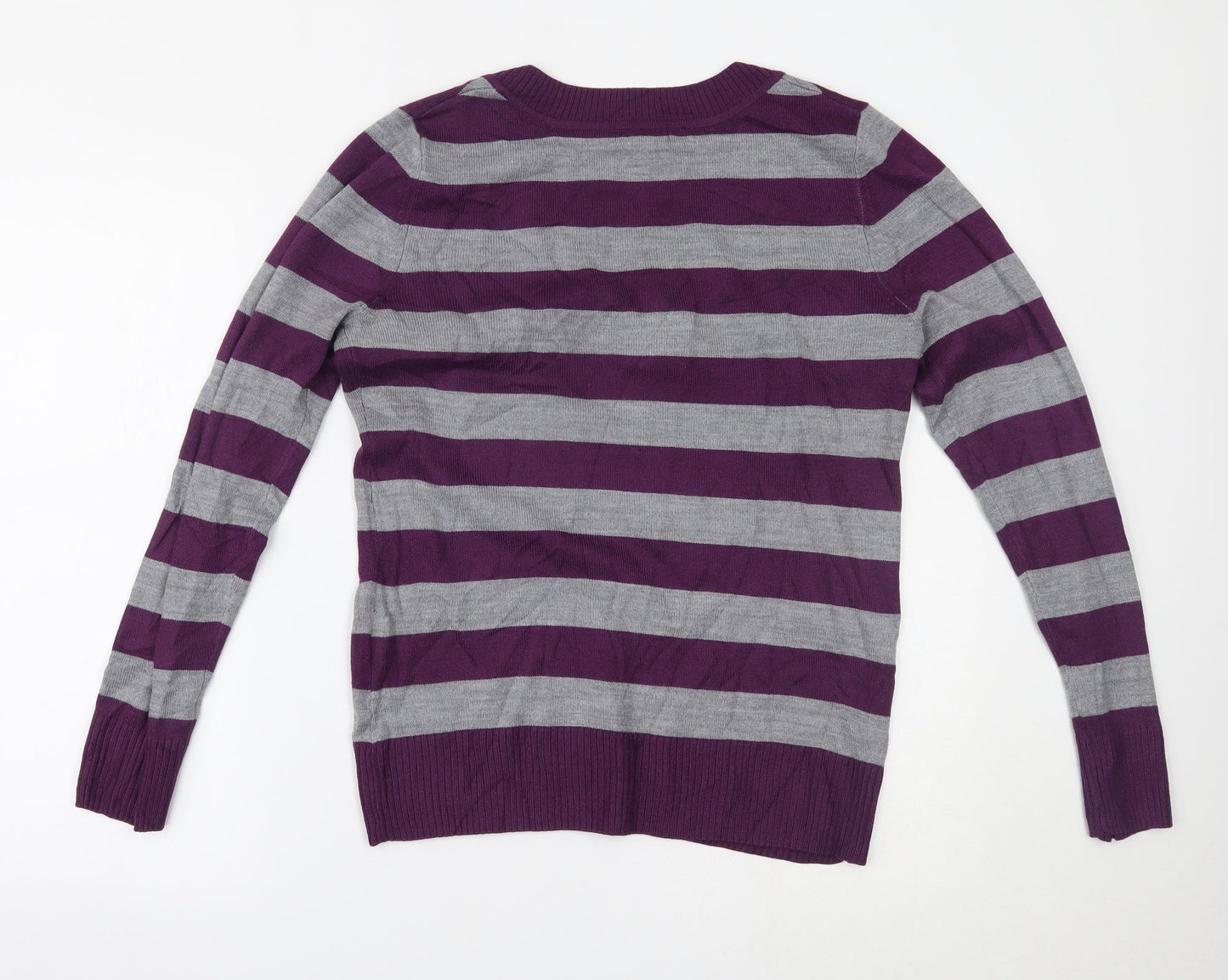 H&M Mens Purple Striped  Pullover Jumper Size M