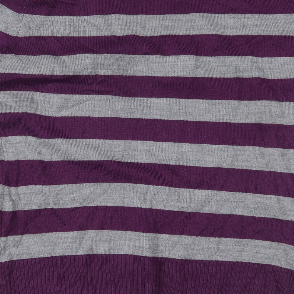 H&M Mens Purple Striped  Pullover Jumper Size M