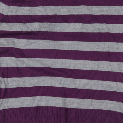 H&M Mens Purple Striped  Pullover Jumper Size M