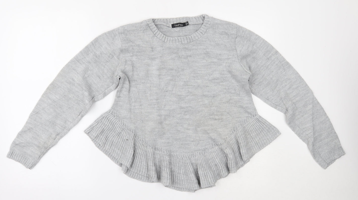 Boohoo Womens Grey   Pullover Jumper Size 8