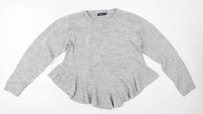 Boohoo Womens Grey   Pullover Jumper Size 8
