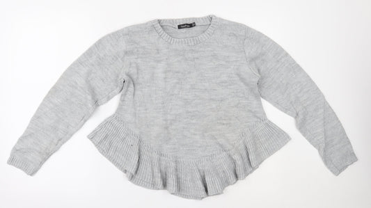 Boohoo Womens Grey   Pullover Jumper Size 8