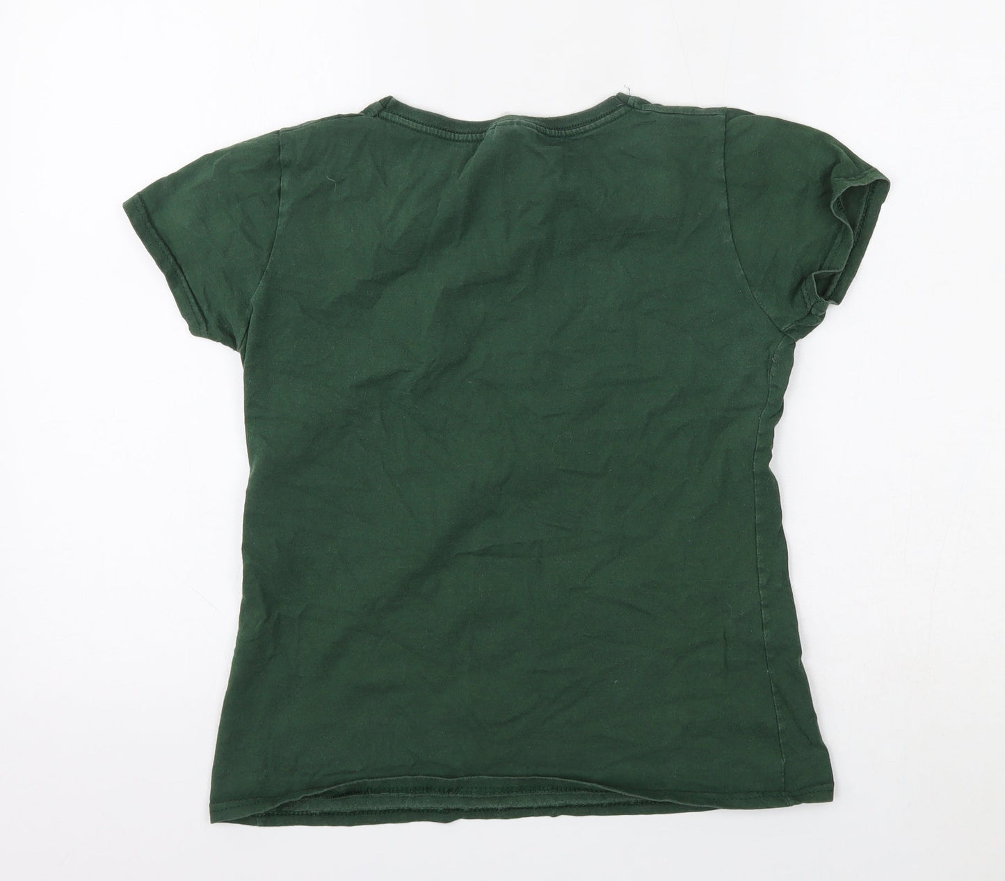 Womens UK Size S Fruit of the Loom Green Basic T-Shirt
